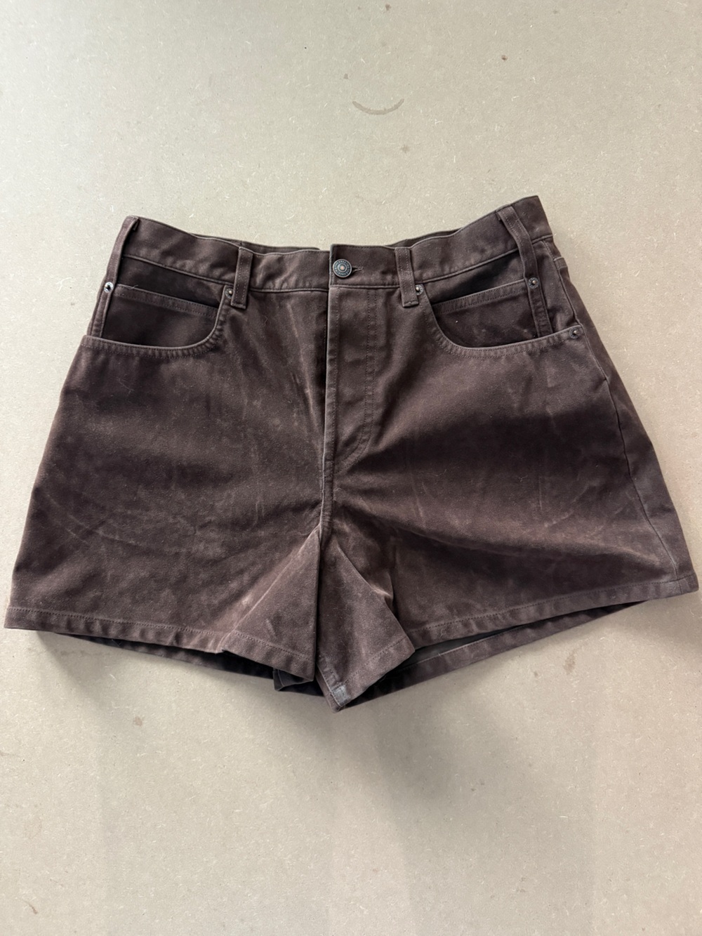 We The Free High Waist Corduroy Shorts in Dark Brown